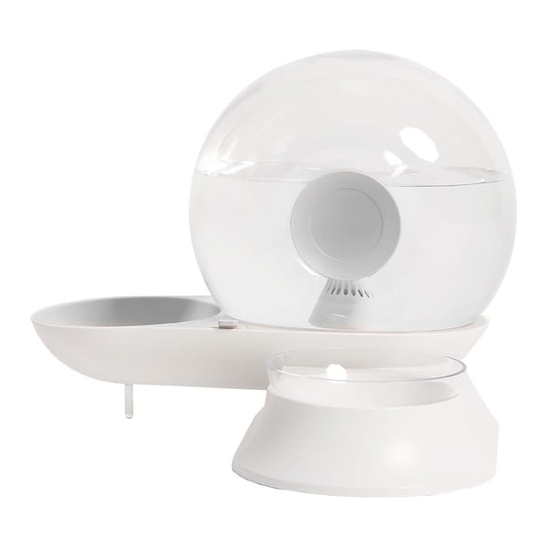 Petpurifiers Snail Shaped 2-in-1 Automated Gravity Pet Filtered Water Dispenser & Food Bowl, Grey - One Size PE3176255 - main